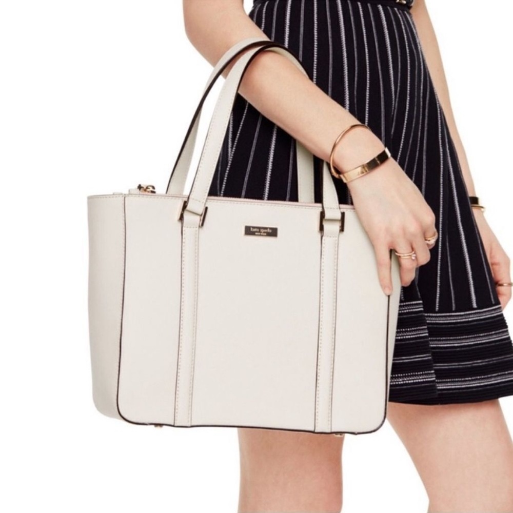 Kate Spade Newbury Lane Loden Crossbody Handbag Saffiano Leather Cream Color